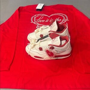 Jordan 4 Valentine Day10.5 / Jordan 2XL Long Sleeve Love In The Air Combo Pack